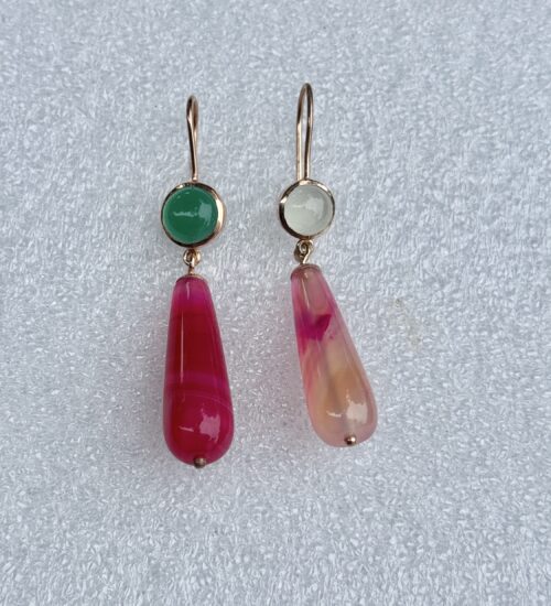 Mismatched - Green Onyx, Green Agate & Pink Agate